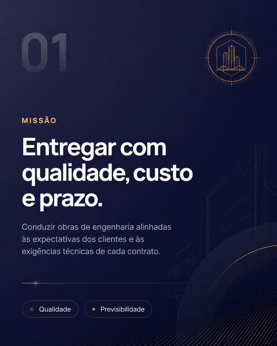 Missão do Grupo TMRC — Entregar com qualidade, custo e prazo