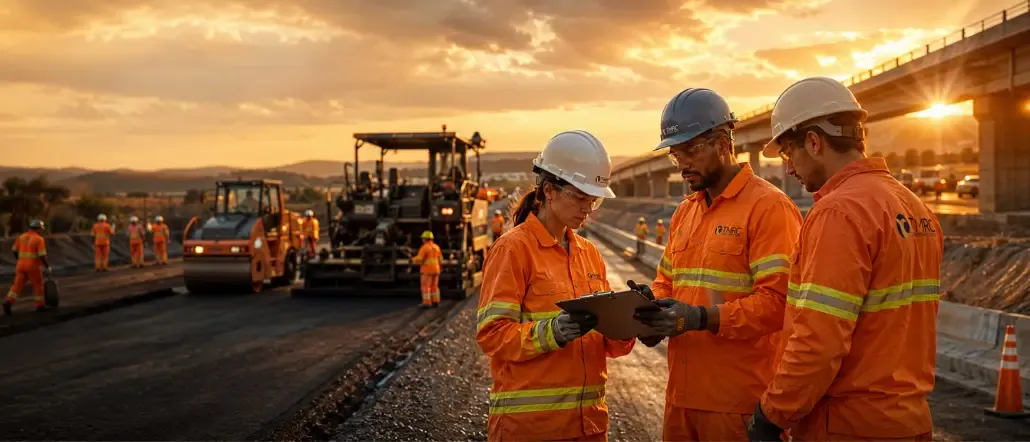 Profissional utilizando equipamentos de proteção em ambiente de obra